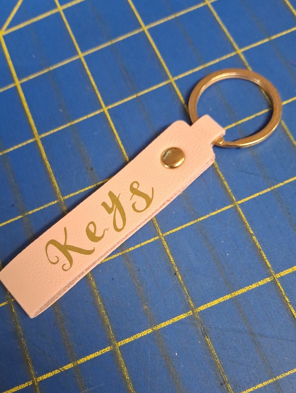 Keys Pink Pleather 3" Keyring Purse Charm